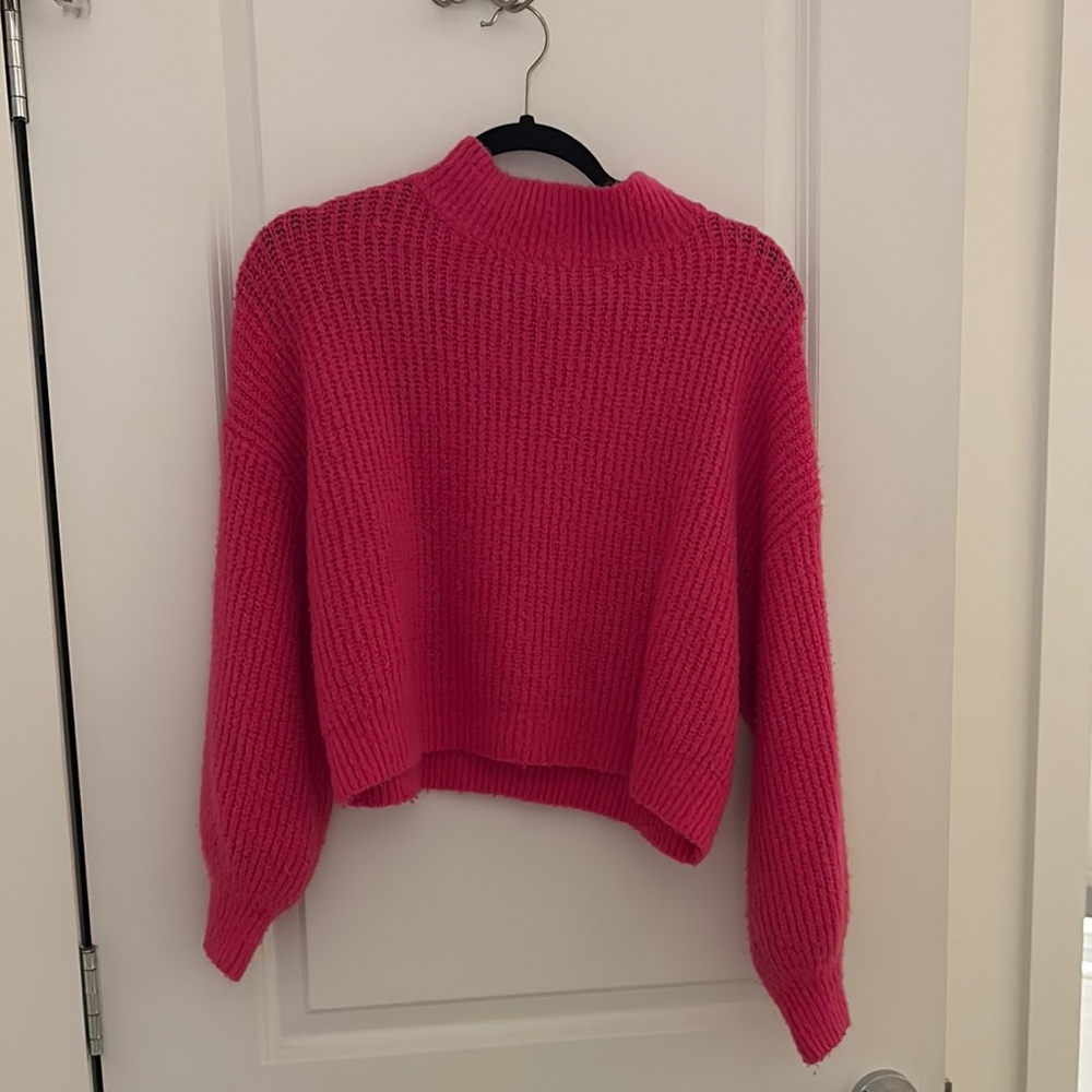 Line & Dot Pink Cowl Neck Sweater